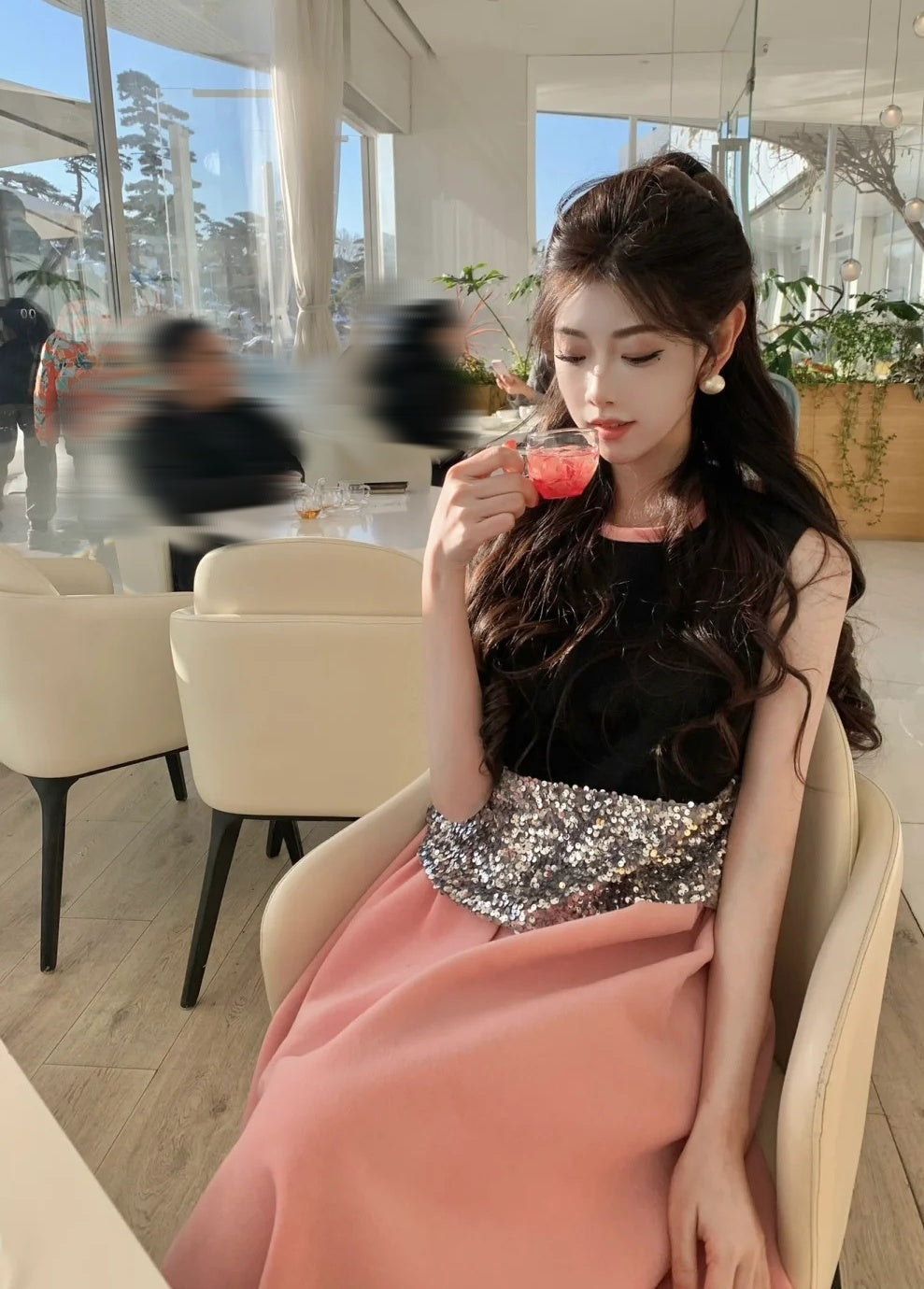 Elegant Prom Dress A Line Crew Neck Gala Evening Gown Dress Birthday Party Outfits    D4881