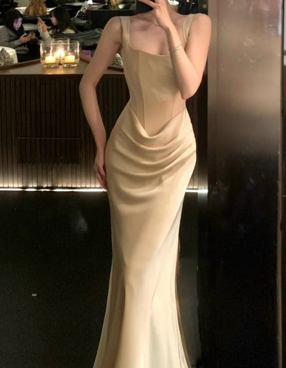 Pretty Prom Dress Square Neck Gala Gown Party Outfits Evening Dress   D4932