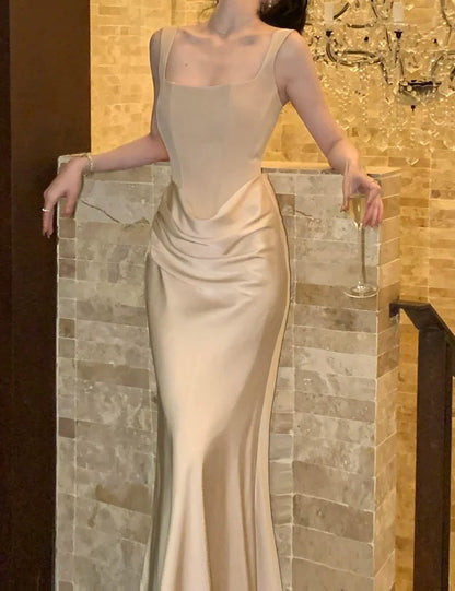 Pretty Prom Dress Square Neck Gala Gown Party Outfits Evening Dress   D4932