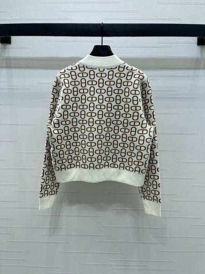 HM 25 Cardigan Black And White Wool 264288