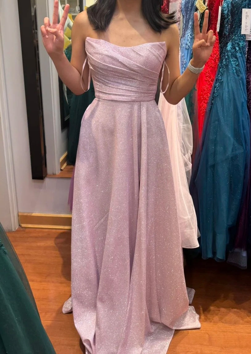 Twinkle Prom Dress Strapless Pleated Evening Dresses Birthday Party Outfits Gala Gown    D4952