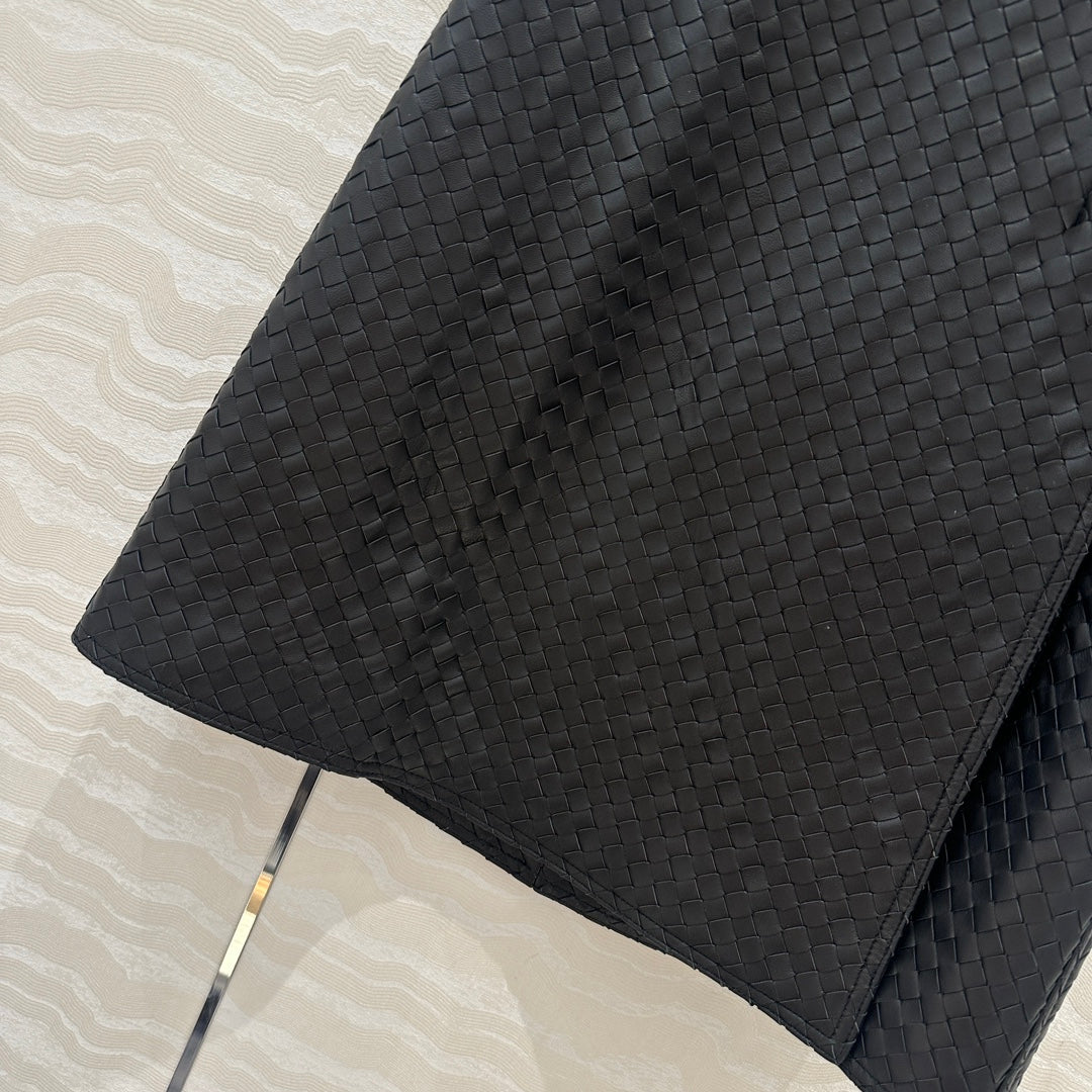 BV Skirt in Black Lambskin