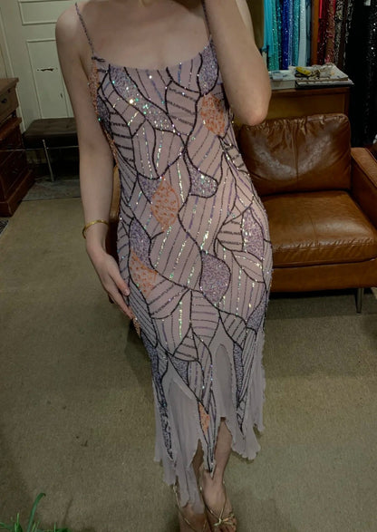 Sparking Prom Dress Spaghetti Straps Sequins Evening Dress Gala Gown Cocktail Outfits       D4980