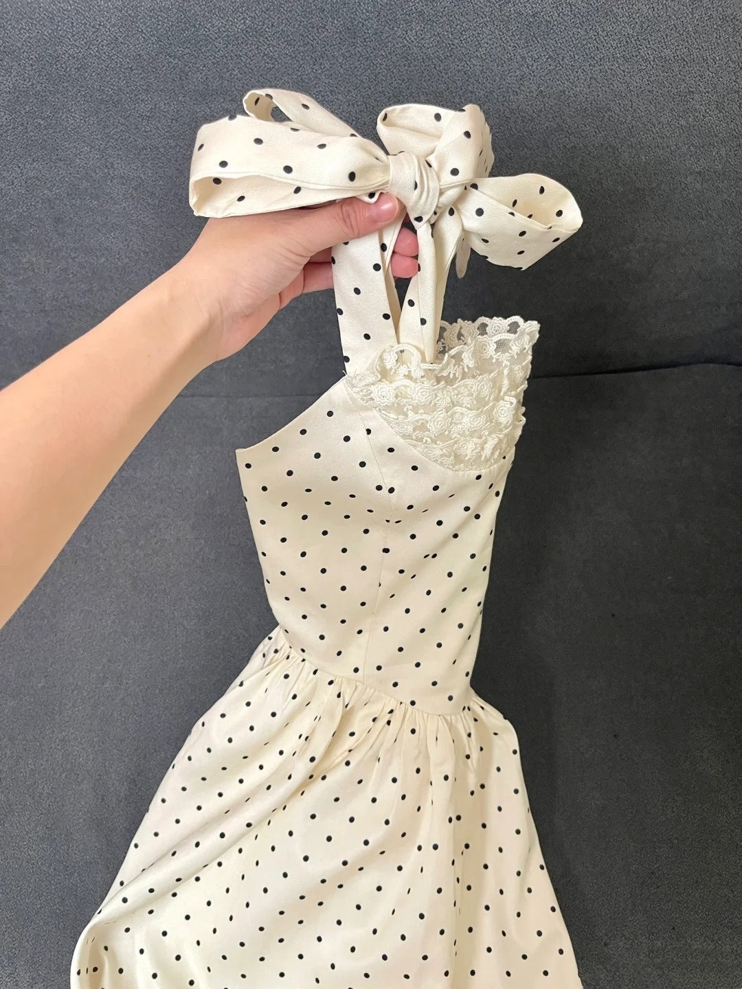 Beauty Homecoming Dress Straps Pleated Polka Dot Short Prom Dress Back to School Outfits Birthday Party Dress  D4989