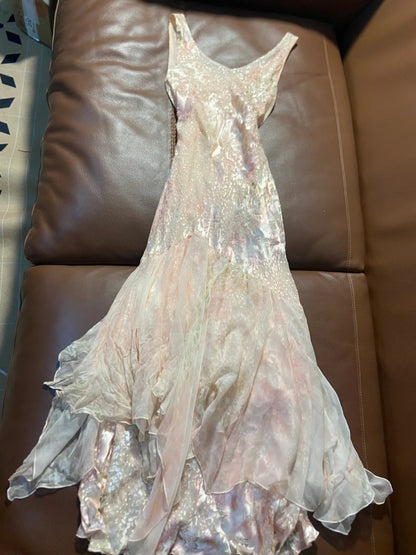 Shiny Prom Dress Crew Neck Tulle Long Cocktail Outfits Evening Dress Gala Gown        D4993