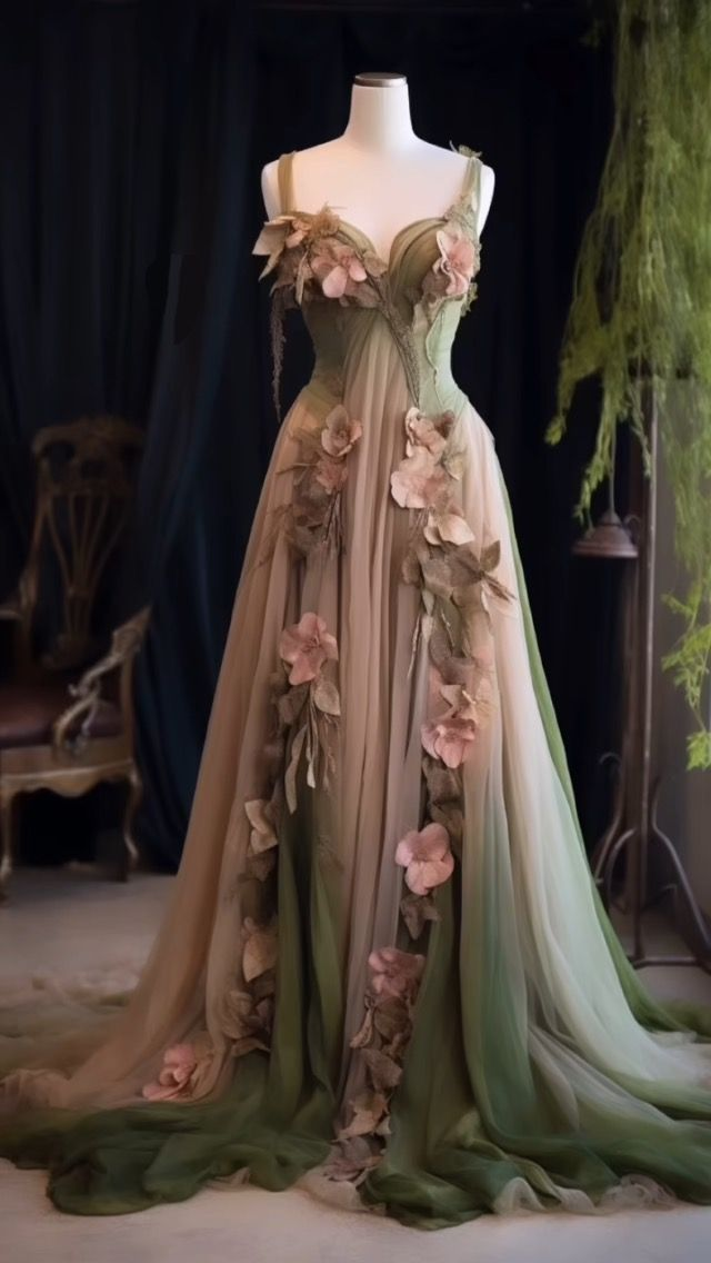 Vintage Ombre Chiffon Appliques Long Prom Dress Formal Evening Gown cc2385