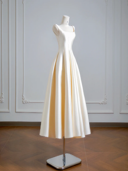 Champagne-colored halter-neck fitted long ball gown R8142