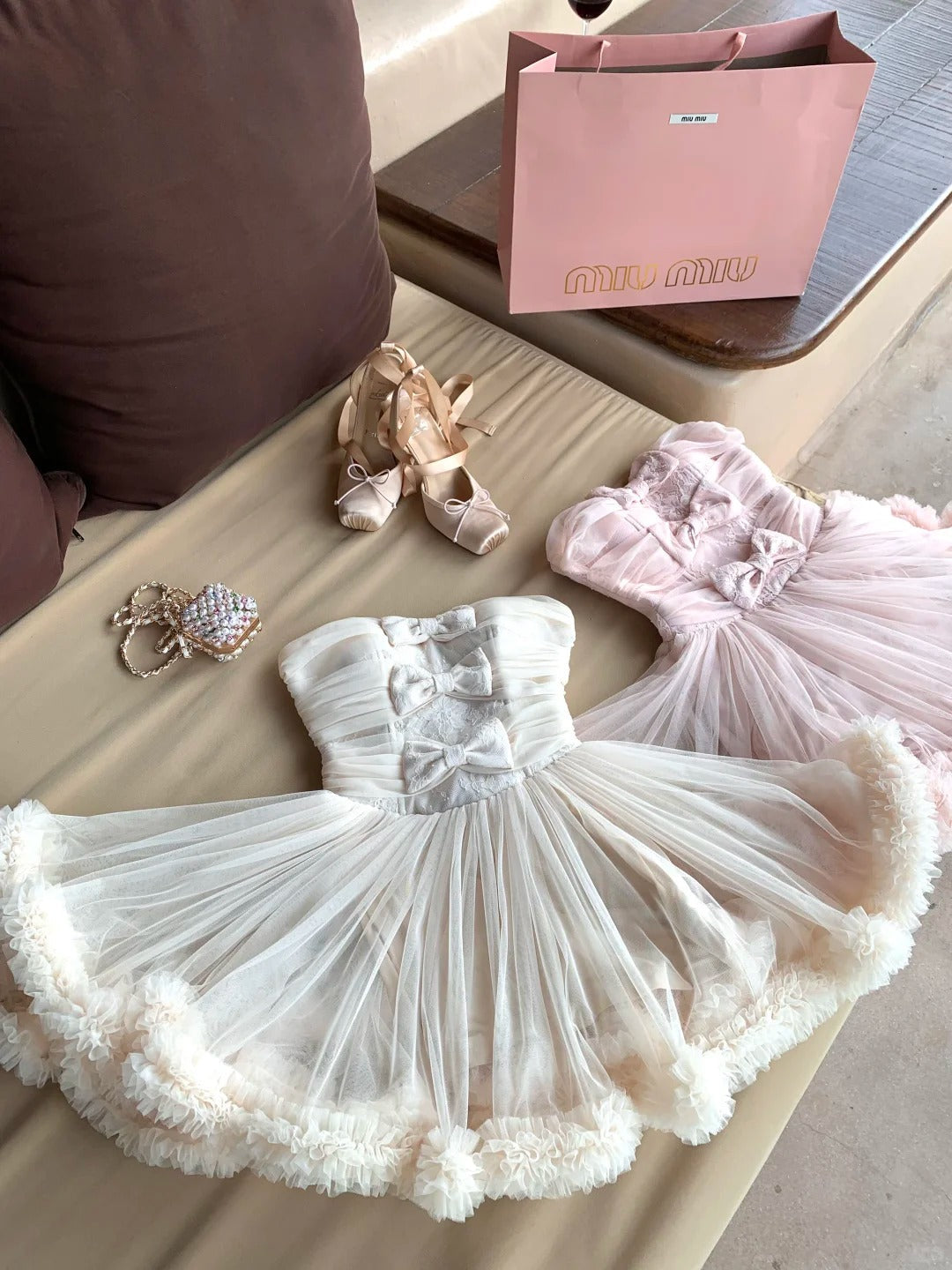 New Homecoming Dress Strapless Bowknot Lace Dress Back to School Outfits Party Dress  D6395