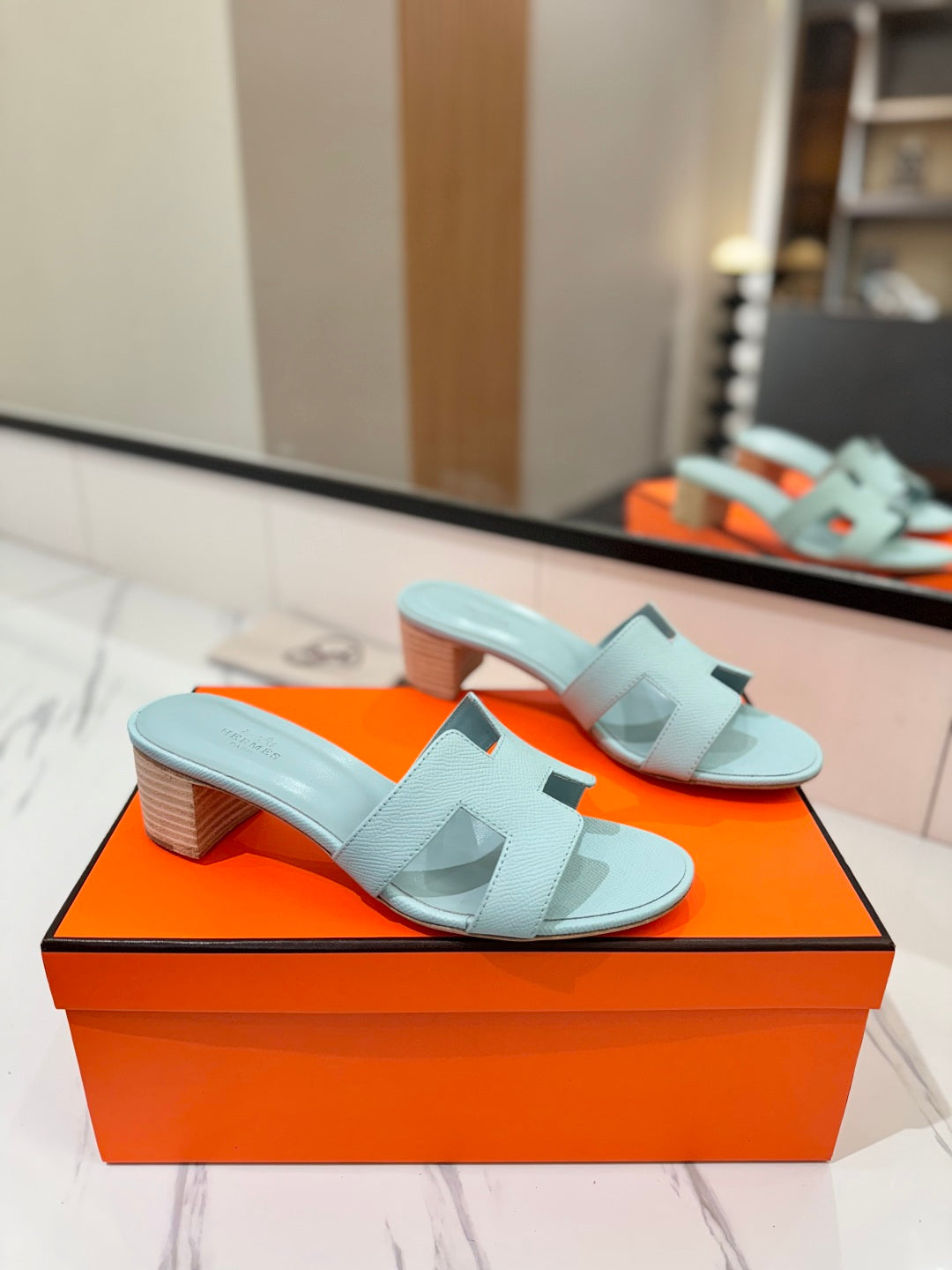 HM Oasis Sandals Blue Cowhide 294839