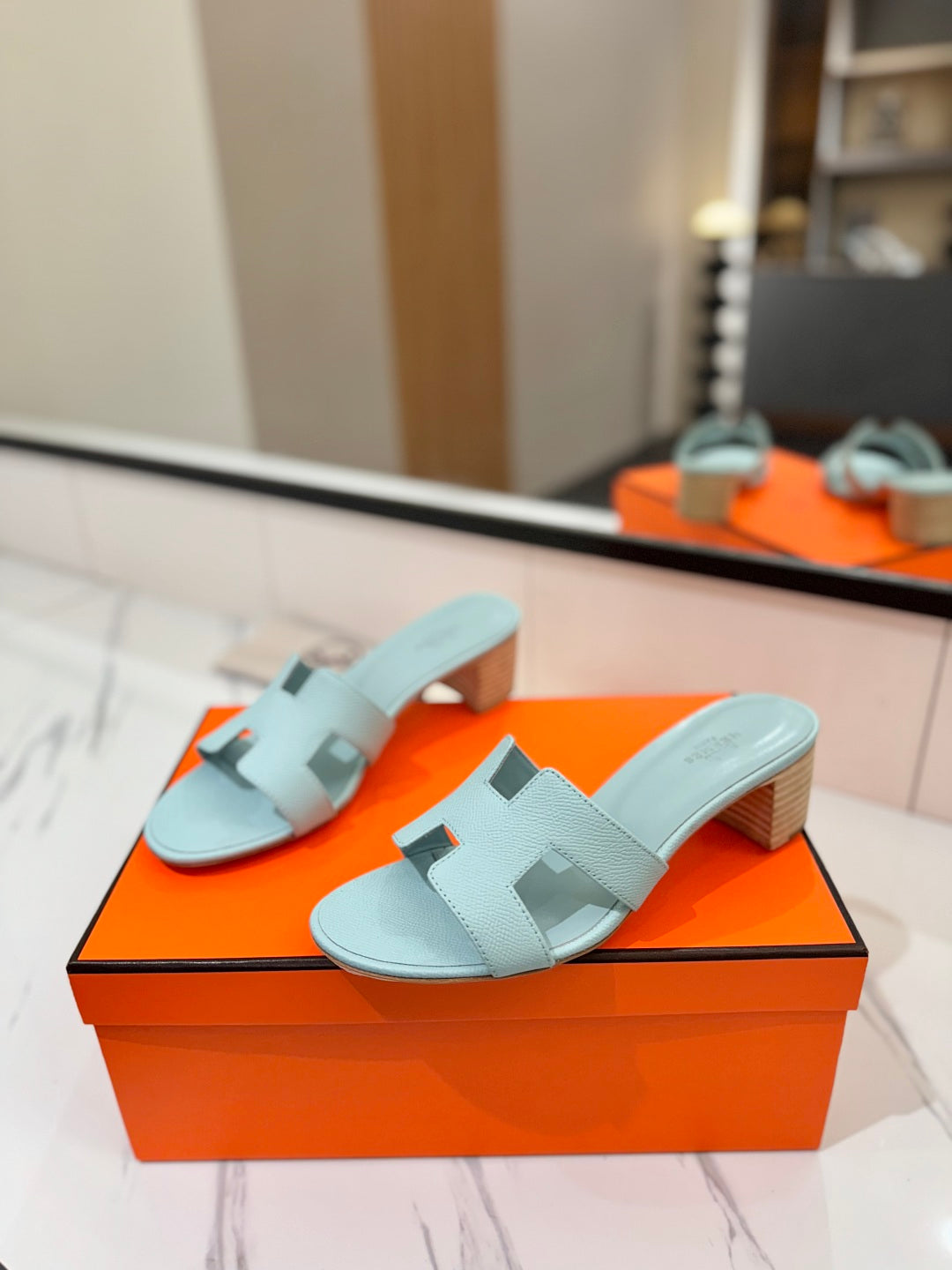 HM Oasis Sandals Blue Cowhide 294839