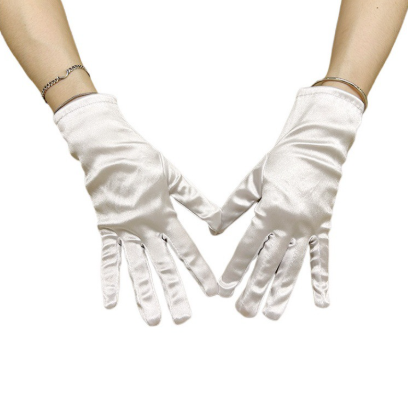 Bridal short satin dress gloves suitable for ladies to attend dinner dance/church/wedding     S6213