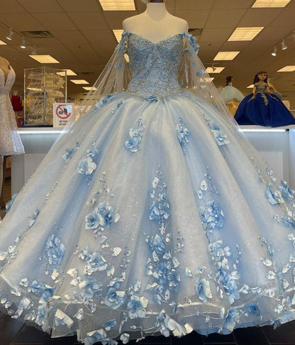 Blue quinceañera dress Ball Gown Prom Dresses Evening Gown