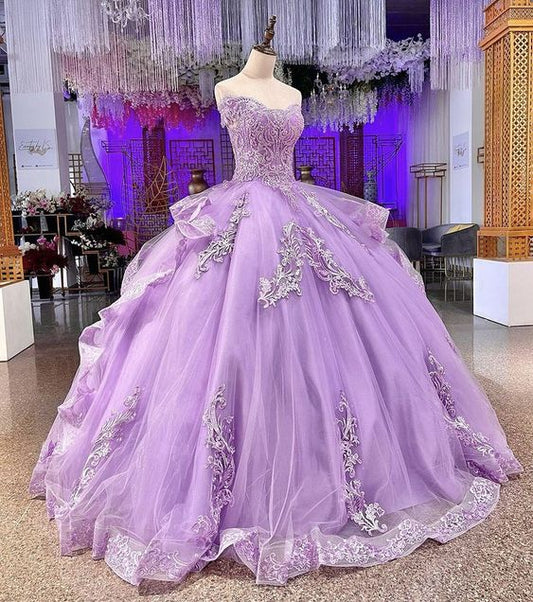 Purple Ball Gown Prom Dresses Long Sexy Prom Dress