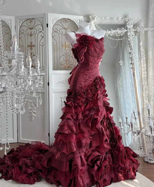 Ball Gown Burgundy Sweet 16 Dress Quinceanera Dresses