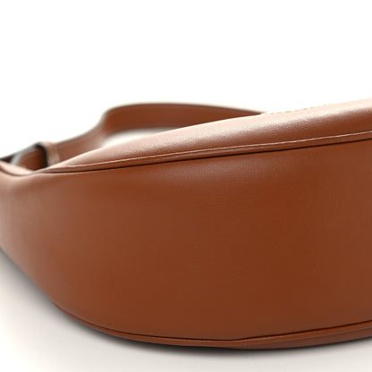 Smooth Calfskin Triomphe Embroidered Ava Shoulder Bag Tan