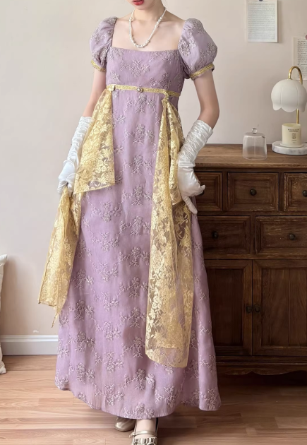 Pretty Imperial Prom Dress Square Neck Gala Gown Evening Dress Party Outfits      D5055