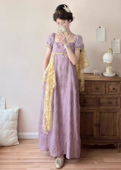 Pretty Imperial Prom Dress Square Neck Gala Gown Evening Dress Party Outfits      D5055