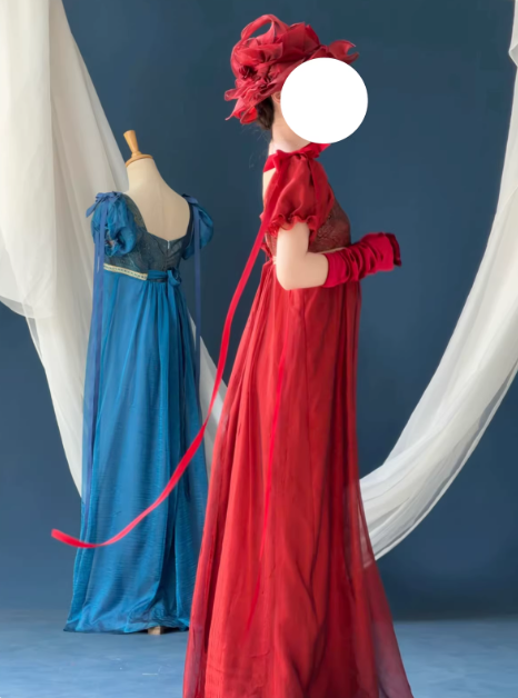 Pretty Imperial Prom Dress Blue Square Neck Pleated Gala Gown Evening Dress Party Outfits      D5056