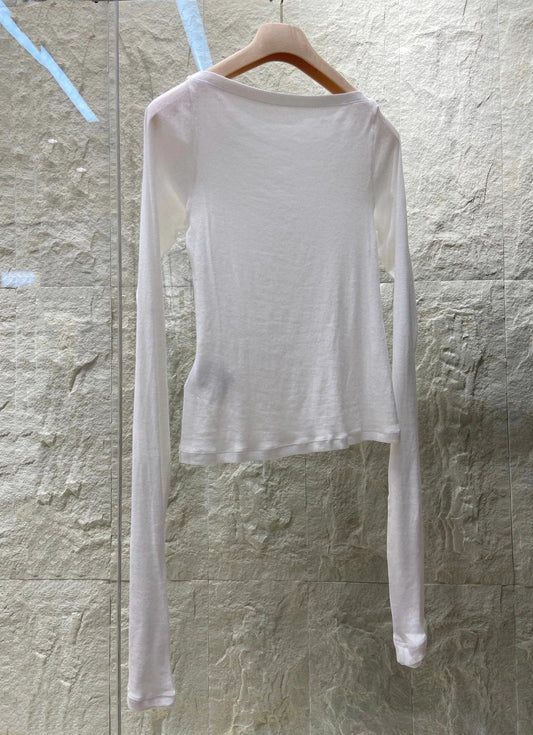 OFF SHOULDER LOGO T SHIRT 25S IN KATUN 266105
