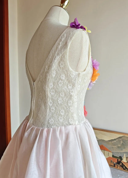 Colorful Homecoming Dress Crew Neck Pleated Floral Short Prom Dress Back to School Outfits Graduation Dress  D5062
