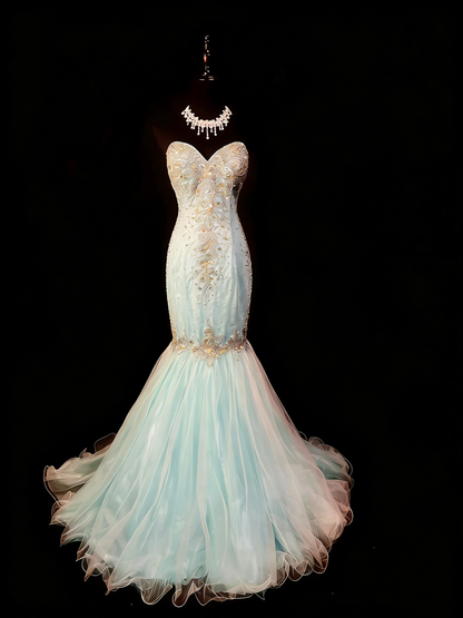 Sparkling Prom Dress Sweetheart Crystal Mermaid Formal Gown Evening Dress Gala Dress     D5066