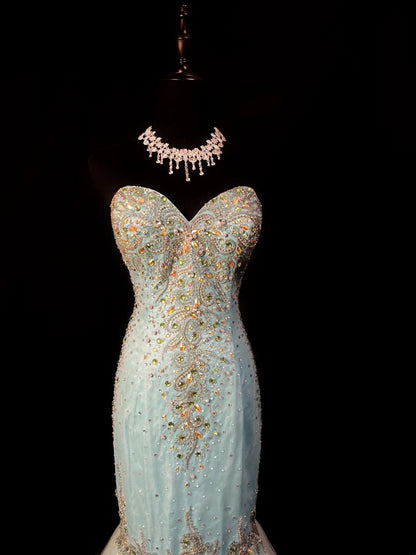 Sparkling Prom Dress Sweetheart Crystal Mermaid Formal Gown Evening Dress Gala Dress     D5066