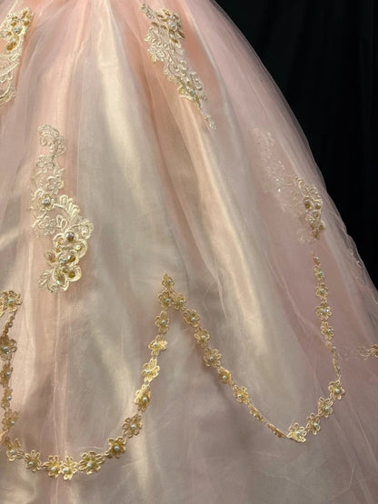 Elegant Ball Gown Crew Neck Tulle Applique Quinceanera Dress Evening Dress 18th Birthday Prom Gown       D5067