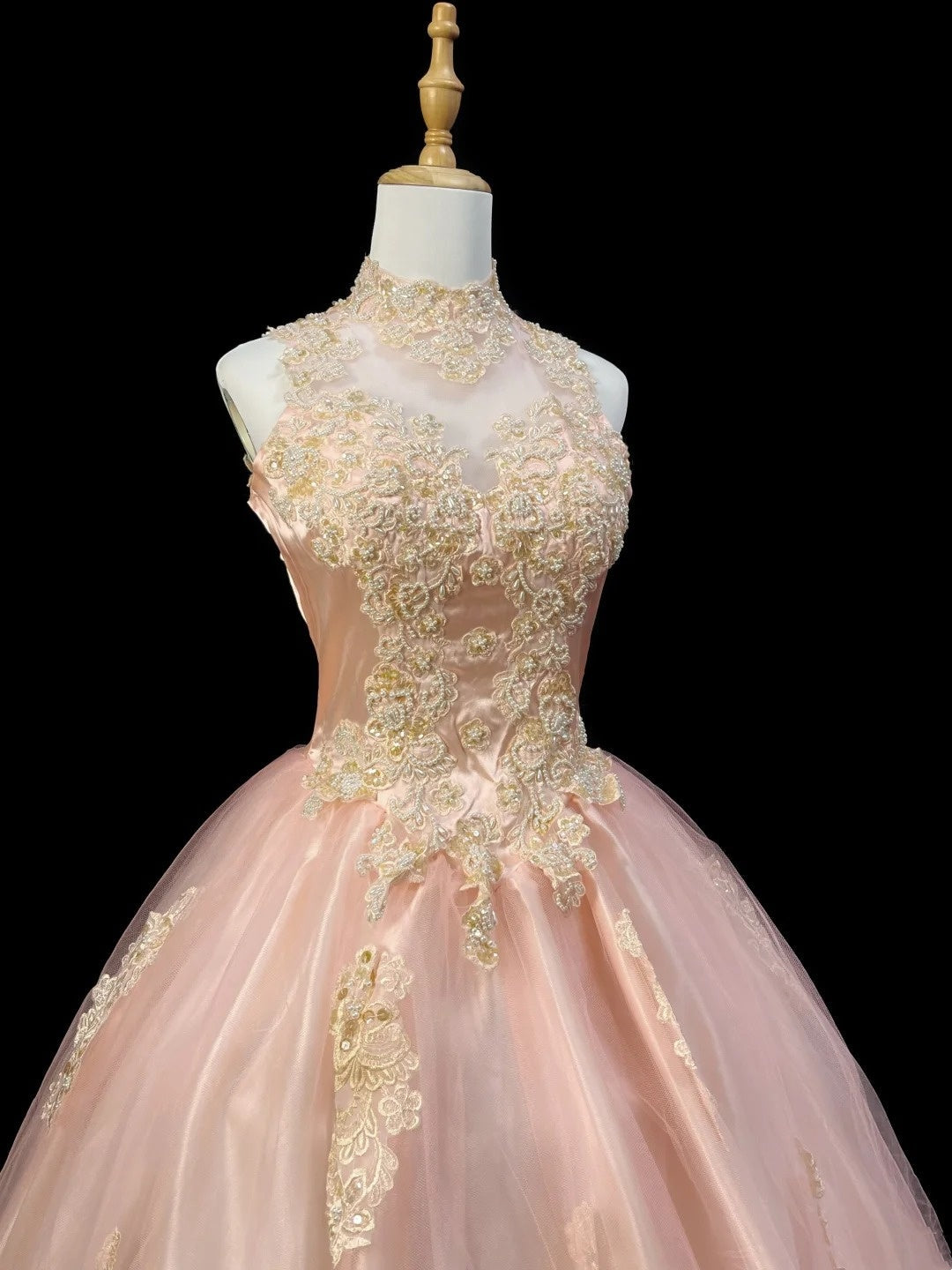 Elegant Ball Gown Crew Neck Tulle Applique Quinceanera Dress Evening Dress 18th Birthday Prom Gown       D5067