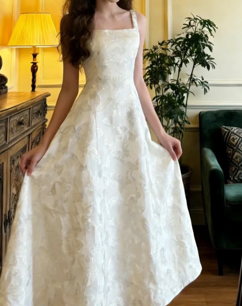 Charming Prom Dress A Line Square Neck Gala Gown Formal Evening Dress Graduation Outfits     D5108