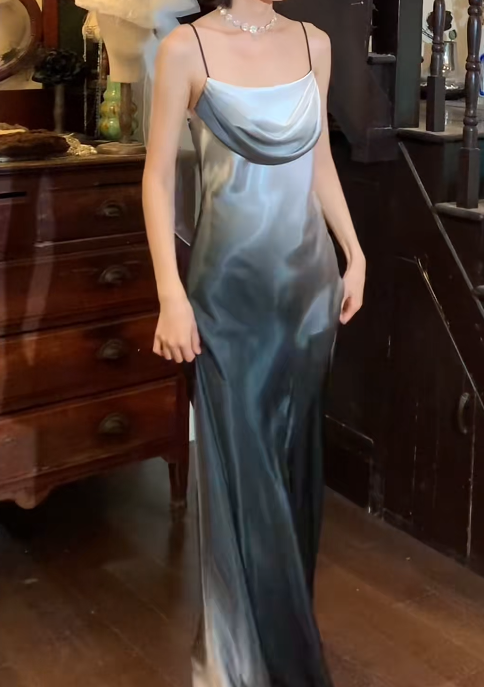 Charming Prom Dress Ombre Spaghetti Straps Gala Gown Evening Dress    D5270