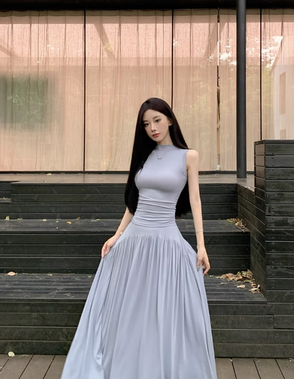 Maillard outfit suit, mature style, fashionable and stylish sleeveless top and skirt, two-piece suit R0481