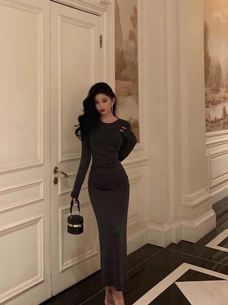 Classy Sheath Scoop neckline Black Prom Dresses Birthday Outfits Evening Gown