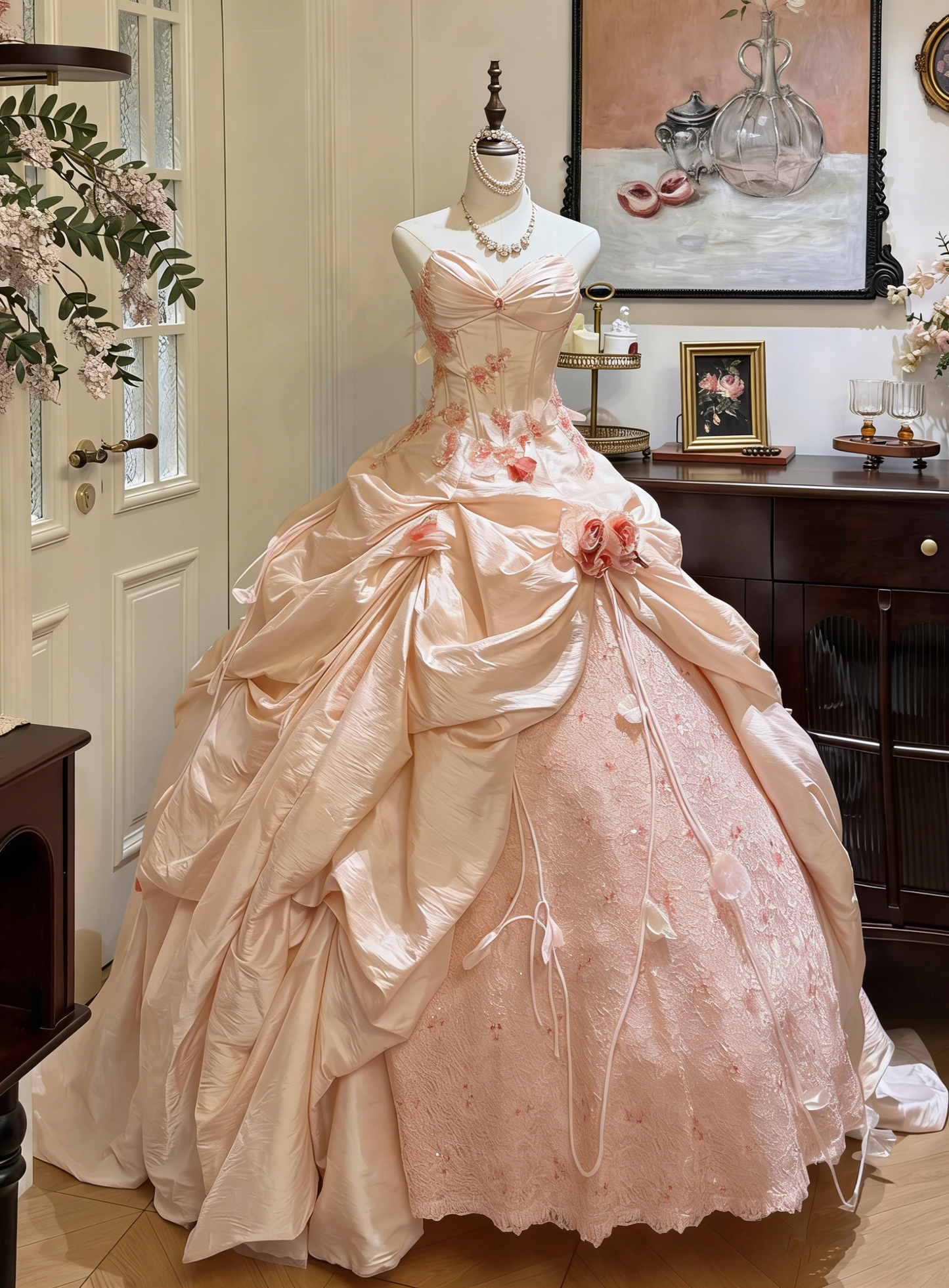 Pretty Ball Gown Sweetheart Pleated Evening Dress Quinceanera Dress 18th Birthday Prom Gown       D5324