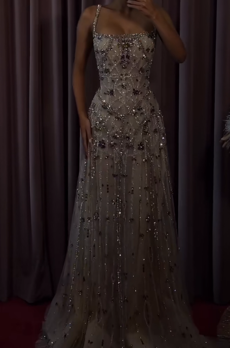 Sparkling Prom Dress A Line Strapless Gala Dress Evening Dress 18th Birthday Gown      D5329