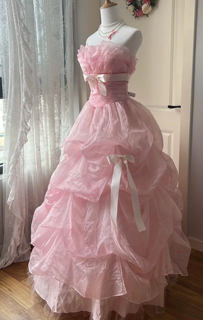Stunning Ball Gown Strapless Tiered Evening Dress Sweet 16th Dress Birthday Party Gown       D5355