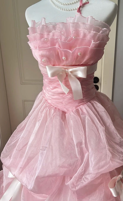 Stunning Ball Gown Strapless Tiered Evening Dress Sweet 16th Dress Birthday Party Gown       D5355