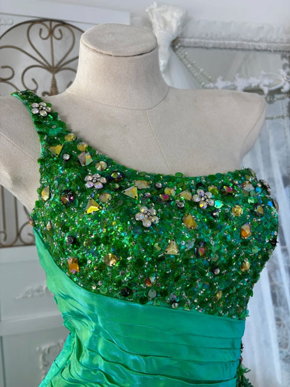 Charming Prom Dress One Shoulder Pleated Gala Dress Evening Dress 18th Birthday Gown      D5368