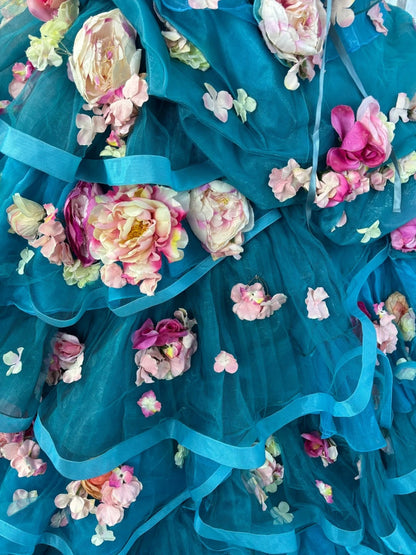 Stunning Ball Gown Sweetheart Pleated Floral Evening Dress Sweet 16th Dress Birthday Prom Gown       D5369
