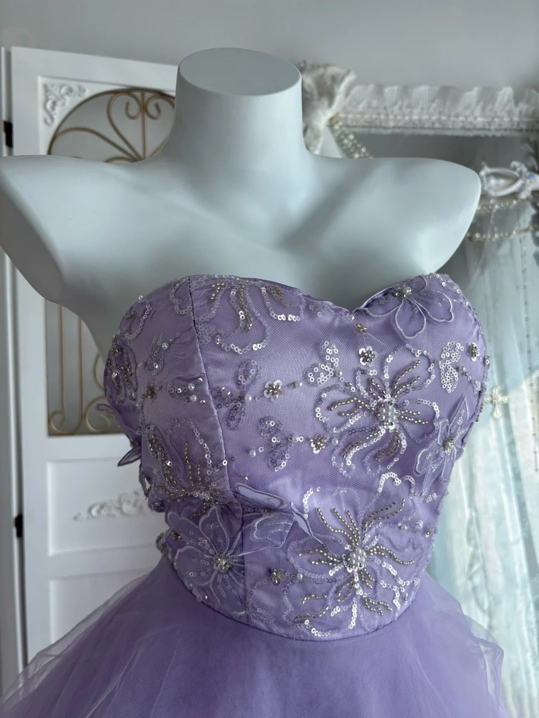 Beauty Prom Dress Strapless Pleated Tulle Evening Dress Sweet 16th Dress Birthday Dress       D5377