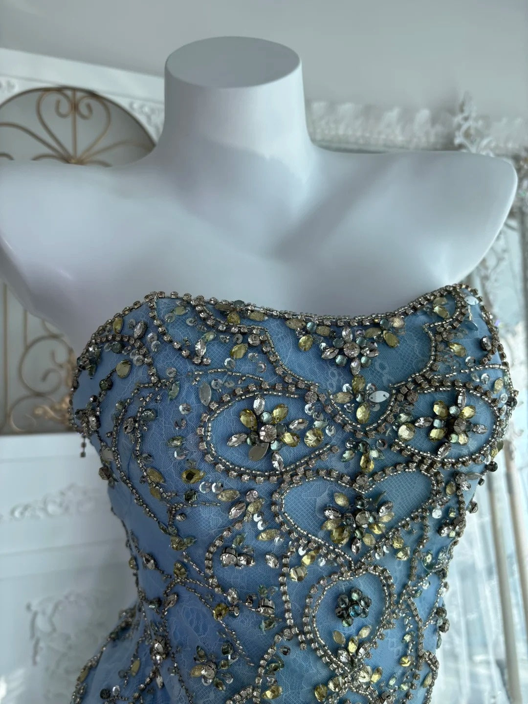 Charming Prom Dress Strapless Pleated Tulle Mermaid Gala Dress Evening Dress 18th Birthday Gown      D5378