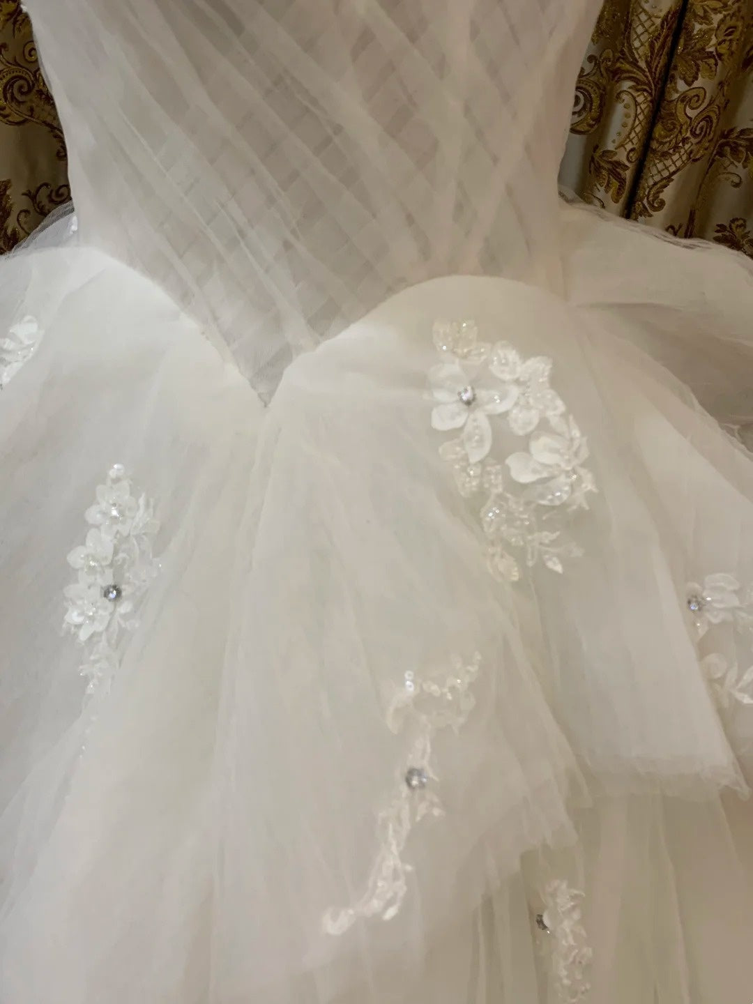 Pretty Wedding Dress White Sweetheart Pleated Tulle Wedding Dress   D5389