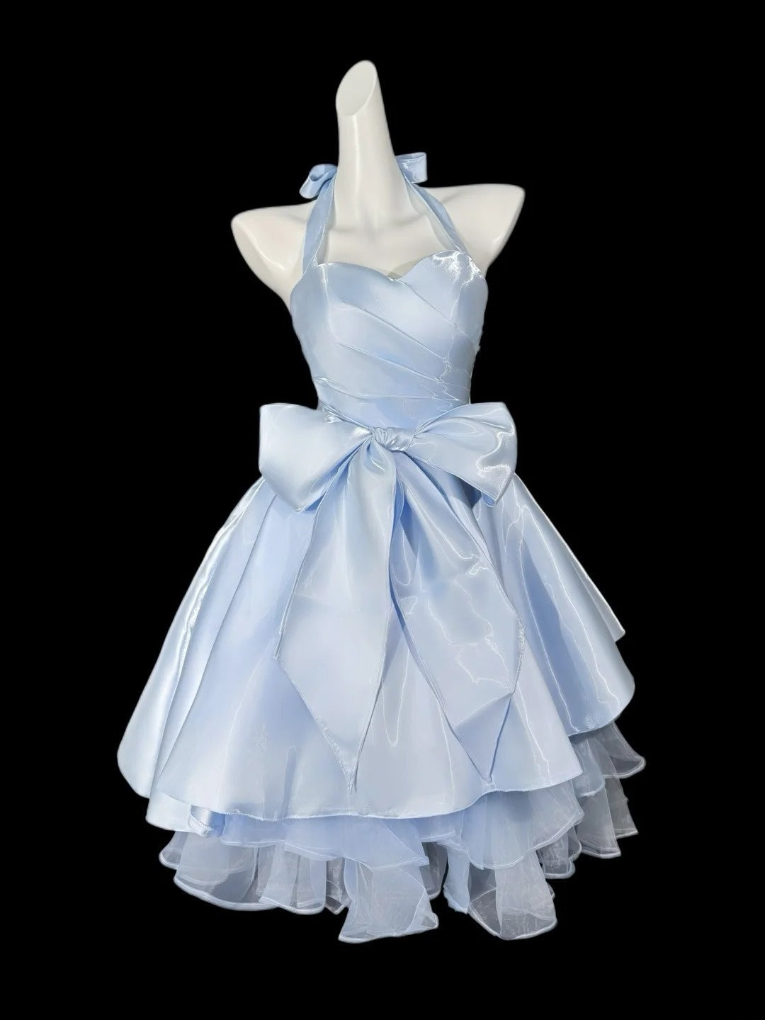 New Arrival Homecoming Dress Halter Pleated Short Prom Dress Back to School Outfits Party Dress  D5390