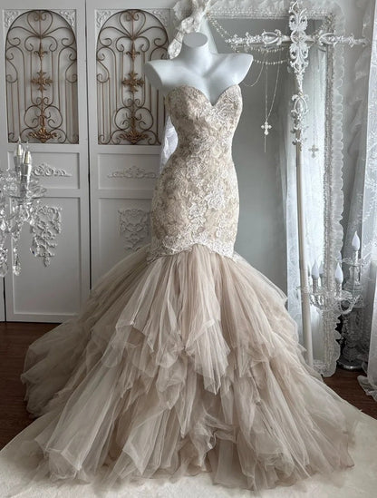 Elegant Prom Dress Sweetheart Pleated Tulle Mermaid Gala Dress Evening Dress 18th Graduation Gown      D5399