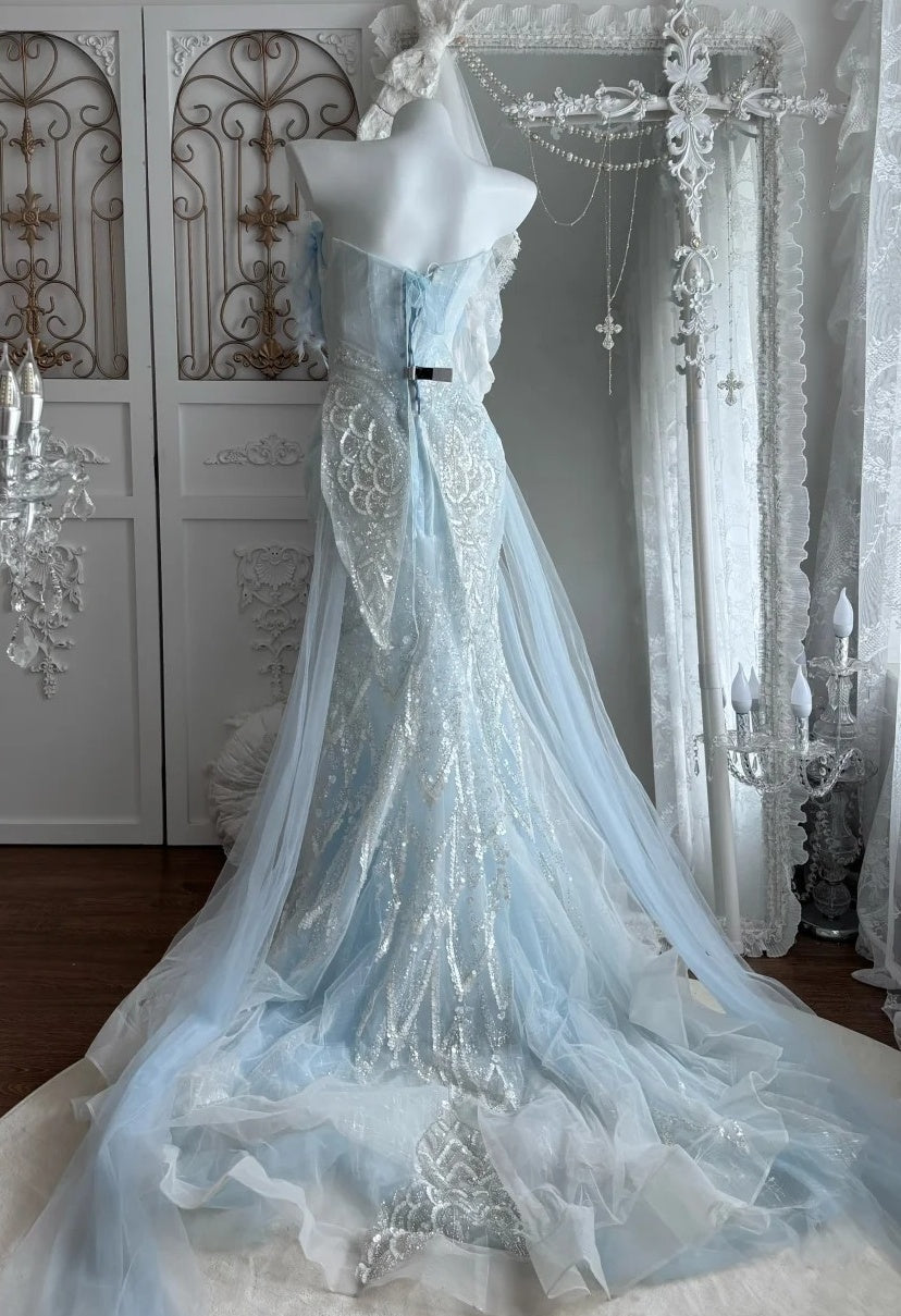Charming Prom Dress Sweetheart Tulle Mermaid Gala Dress Evening Dress Formal Gown      D5400