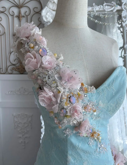 Charming Prom Dress One Shoulder Tulle Pleated Gala Dress Evening Dress Formal Gown      D5402