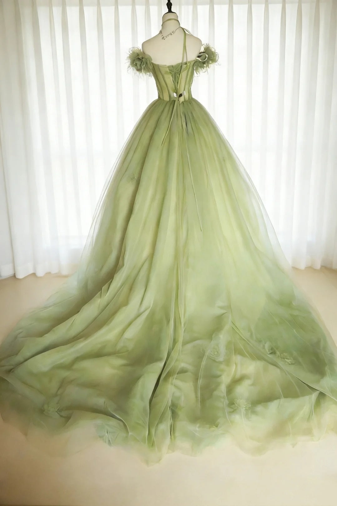 Pretty Ball Gown Sweetheart Tulle Pleated Flower Evening Dress Quniceanera Dress Birthday Prom Gown       D5410