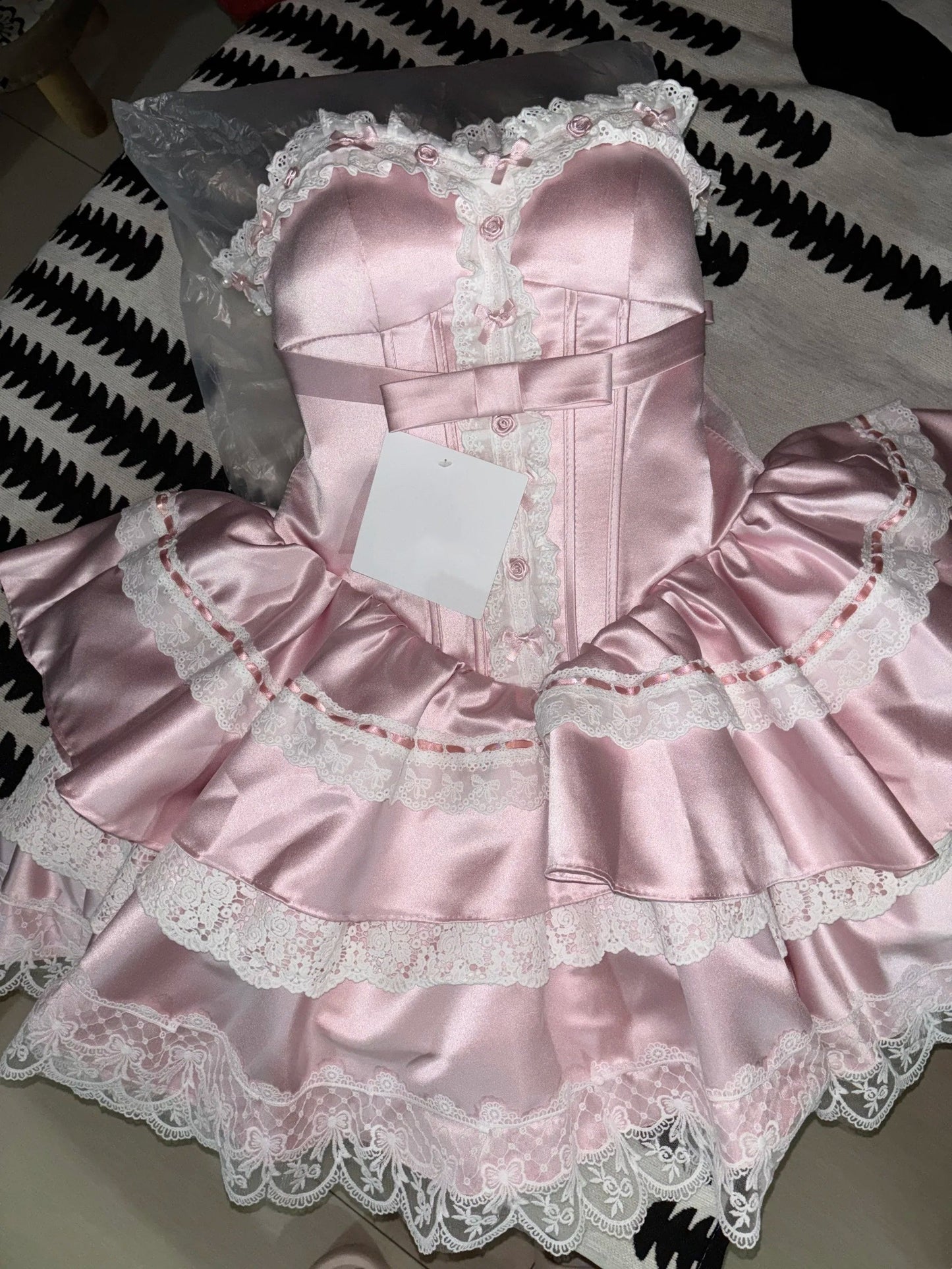 Sweet Homecoming Dress Pink Sweetheart Lace Short Prom Dress Back to School Outfits Party Dress  D5452