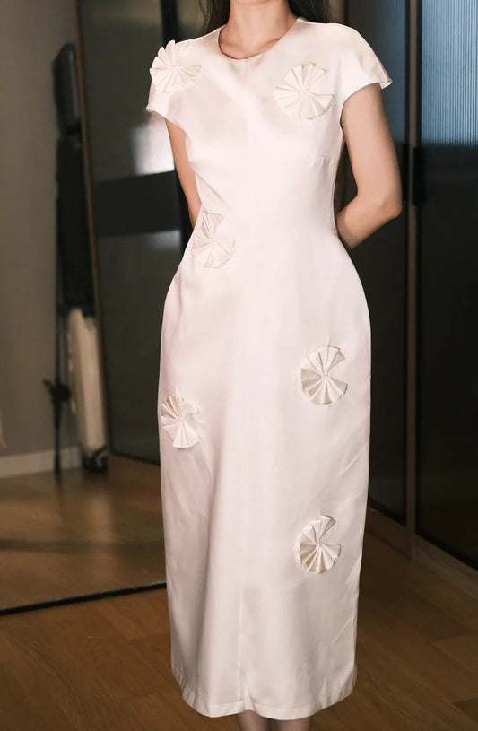 Elegant Prom Dress A Line Crew Neck Pleated Gala Dress Evening Dress       D5488