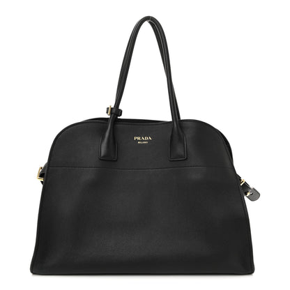 Soft Grain Calfskin Large Tote Bag Black