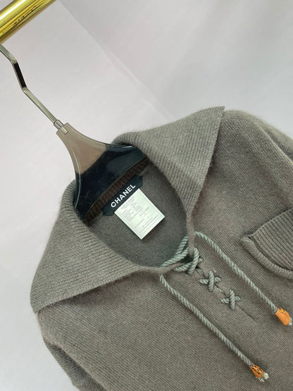 Chanel 2025 Knit Sweater Dark Gray Cashmere